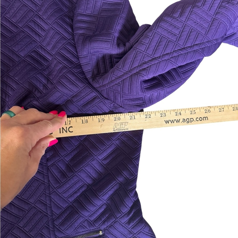 Laura Ashley Purple Quilted Zip Front Jacket Women’s PXL Geometric Lined Pockets - Picture 5 of 11